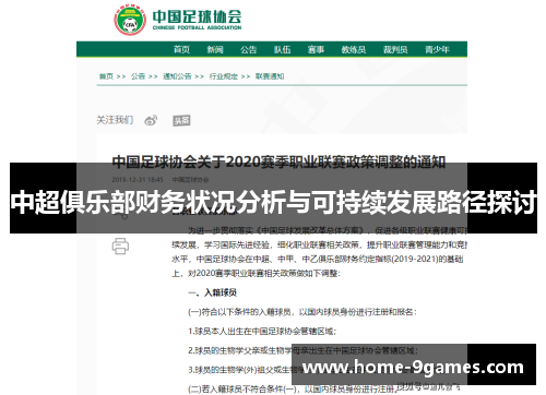 中超俱乐部财务状况分析与可持续发展路径探讨 中超俱乐部财务状况分析与可持续发展路径探讨